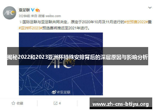 揭秘2022和2023亚洲杯特殊安排背后的深层原因与影响分析 揭秘2022和2023亚洲杯特殊安排背后的深层原因与影响分析